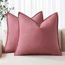 MIULEE Decorative Linen Pillow Covers 24x24 Inch Cranberry Red Boho Farmhouse Neutral Couch Throw Pillows for Bed Pack of 2 Accent Outdoor Pillowcase Modern Sofa Cushion Livingroom Home Decor (24" x 24" (Pack of 2))