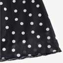 WDIRARA Women's Polka Dots Mini Skirt Vintage Mesh A Line Skirts with Shorts, Petite XS