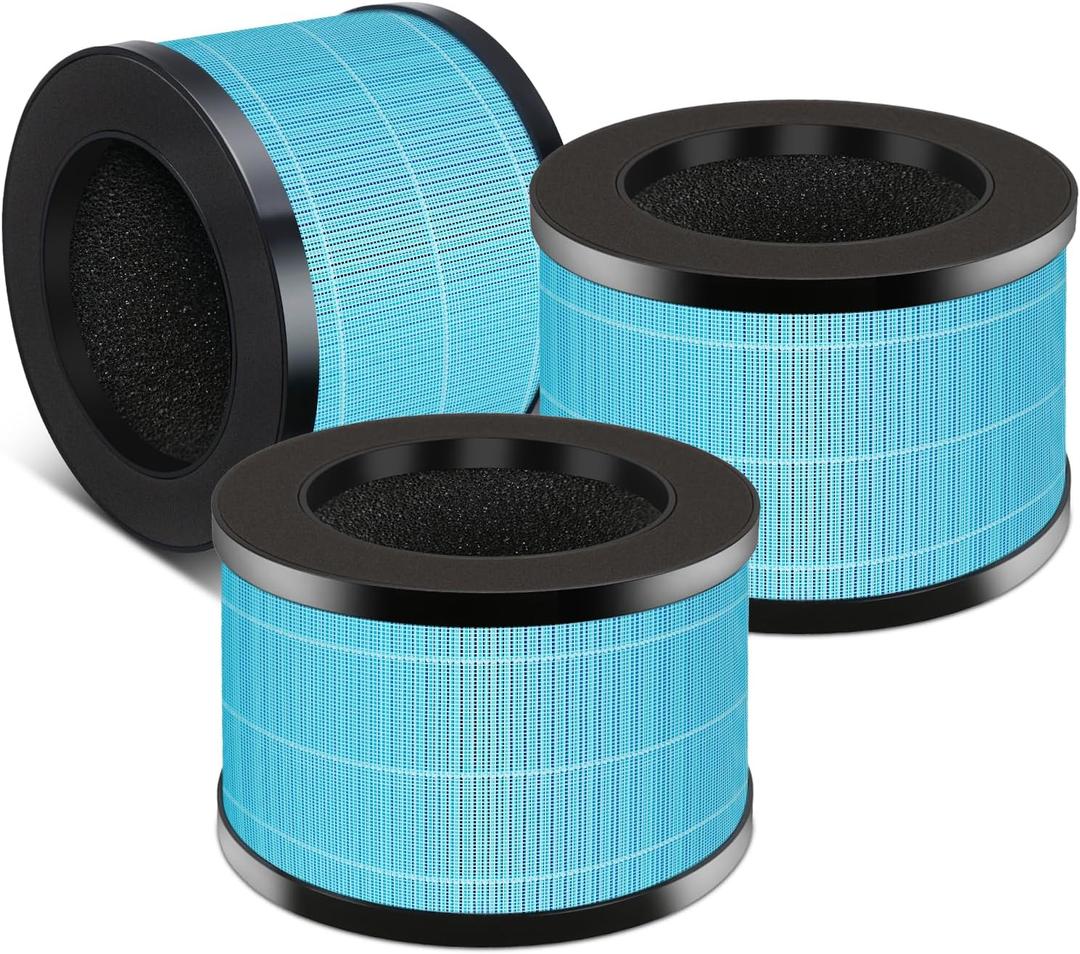 3 Pack MK06 MK01 Filter Replacement Compatible for AROEVE MK01 MK06 MG01JH, and for ToLife TZ-K1, H13 Ture HEPA filter