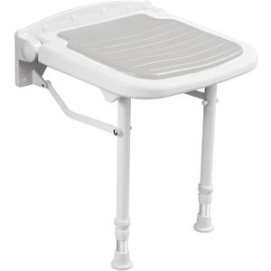 Wall Mounted Shower Seats w/PU Cushion (FS/HS Eligible) Support 550lbs, Adjustable Height Folding Shower Chair Wall Mounted for Elderly-Adults-Pregnants-Seniors-Disabled