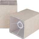 Drum Lampshades Set of 2, Natural Linen Lampshades 13" Top x 13" Bottom x 10" High, Easy Assembly Replacement Fabric Lampshades for Table Lamps Floor Lamps, Beige Color Lampshade