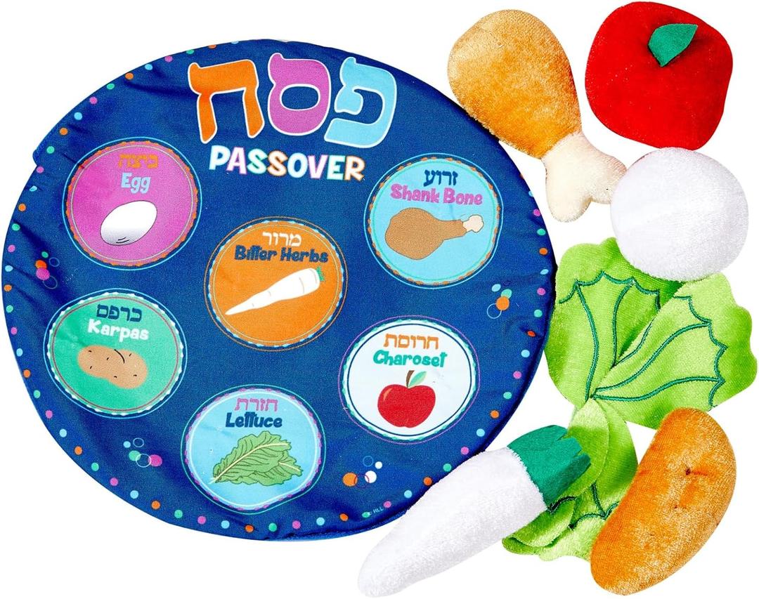 Rite Lite My Soft Seder Set Passover Plush Pesach Food Play Set Jewish Holiday Party Favor Matzah Dish Table Decoration for Little Ones! Educational & Adorable Judaica Passover Gifts for Hours of Fun!