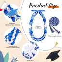 Thiccywoov Graduation Ribbon Lei Class of 2026 Grad Lei Kit Graduation Double Braided Necklace with Honor Cord for Graduate Women Men High School College Grad Party Supplies(Blue, White)