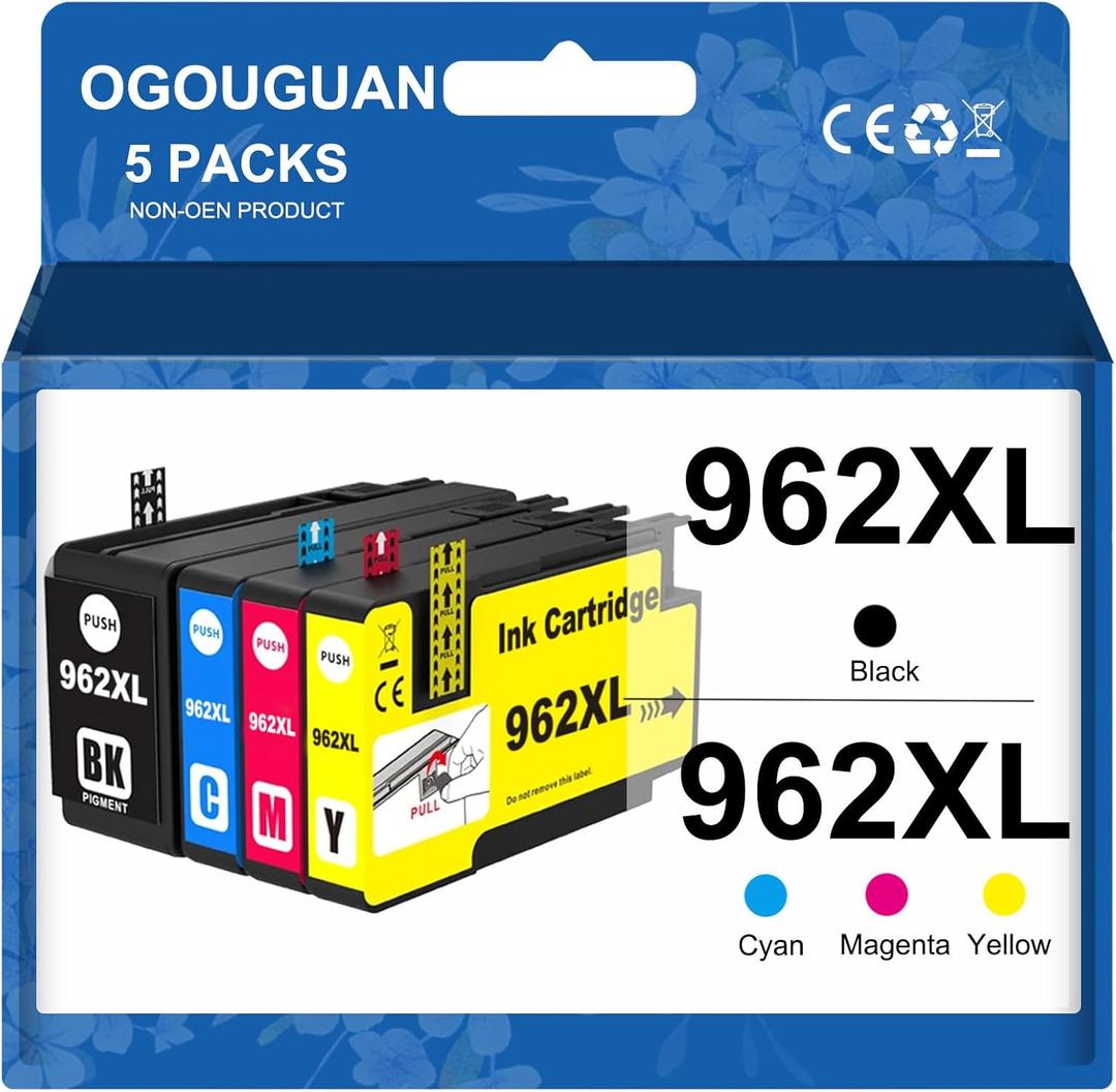 962XL Ink Cartridges Combo Pack Replacement for HP962XL/962 Ink Cartridges Combo Pack Work for HP Officejet Pro 9010 Series Ink Cartridges 9015 9020 Printer ( Black Cyan Magenta Yellow,4 Pack)