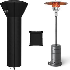 SIRUITON Patio Heater Covers with Zipper and Air Vent,Waterproof Outdoor Heater Cover, Dustproof,Wind-Resistant,UV-Resistant,Snow-Resistant,89" Height x 33" Dome x 19"Base, 420D Black