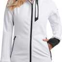 Spyder Women's Softshell Jacket - Lightweight Terry Fleece Hoodies for Women Water Resistant Zip Up Women's Windbreaker Jacket, Size Small, White  Large