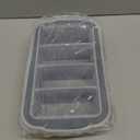 Extra Large Silicone Cube Freezing Trays with Lid - 1 Cup Portions, Makes Four Great Soup, Broth, Sauce or Butter Trays - 2 Pack, Grey