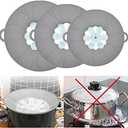 3pcs Silicone Lid Set, Microwave Splatter Cover, Reusable Heat Resistant Lids, Boil Safeguard, Spill Stopper, Multi-Function Kitchen Covers, Fridge Dishwasher Safe