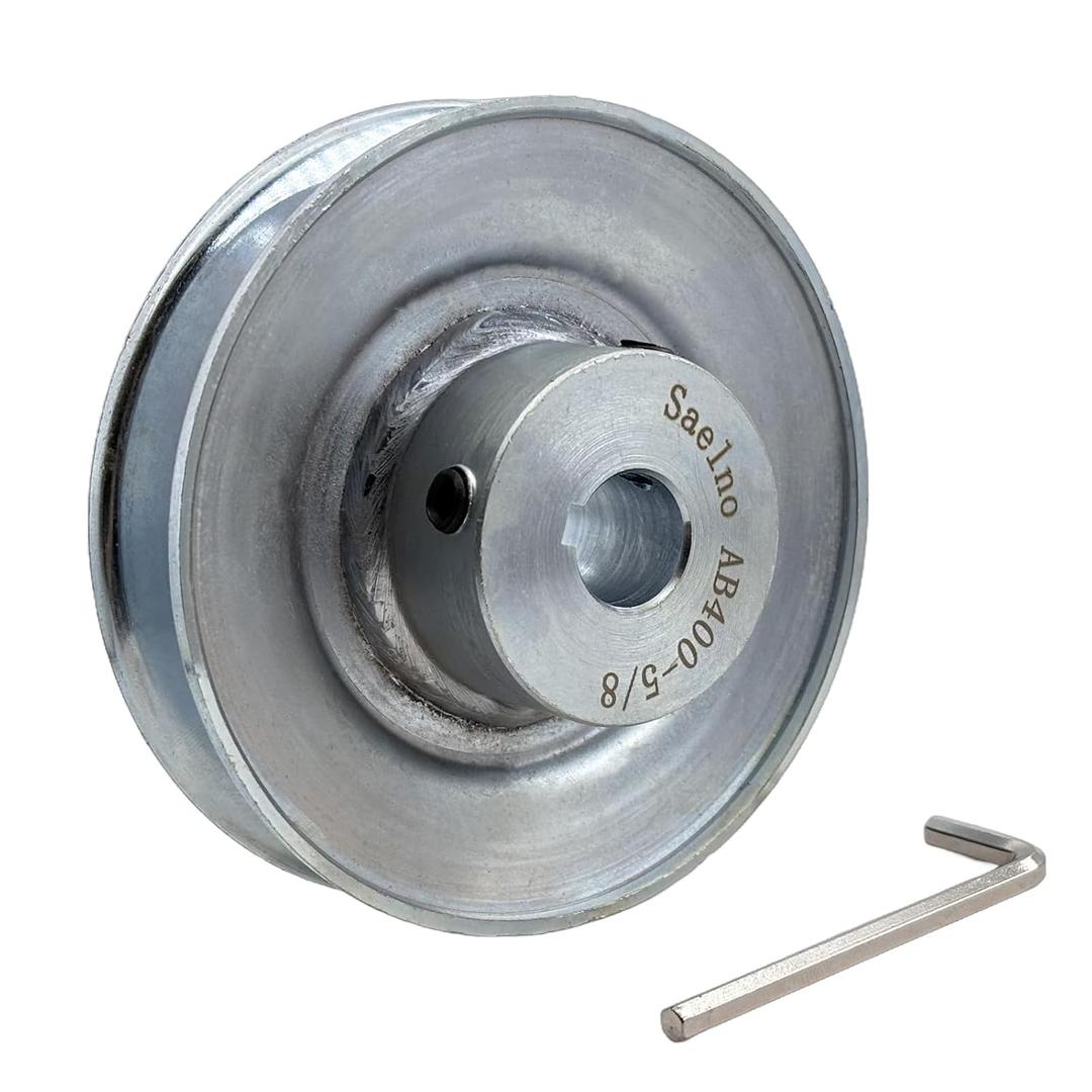AB400-5/8 Single Groove Web Sheaves, v Belt Pulley 4" OD 5/8 inch bore,Motor Pulley Carbon Steel for A B 5L 4L V-Belts