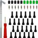 Valve Stem Puller and Installer,24Pcs Tr413 Snap-in Tire Valve Stems,10Pcs Valve Cores,10Pcs Tire Valve Caps and Valve Core Removal Tool