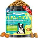 Woyamay 4-IN-1 Flea and Tick Prevention for Dogs, 500 Crunchy Dog Flea Chews, Dog Flea Treatment, Natural Oral Flea Treatment for Dogs, Daily Support for Flea, Skin & Coat, Gut, Immune, Chicken Flavor