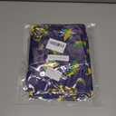 Mardi Gras Round Fitted Tablecloth with Elastic Carnival Festival Round Table Cover Waterproof Mardi Gras Table Decorations for Patio Holiday Kitchen Party Fits to 40"-44" (Purple, 44" (Round))