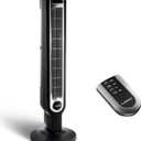 Lasko Oscillating Tower Fan with Remote Control, 3 Quiet Speeds, Timer for Bedroom, Kitchen, Office Use, Black, 36" 2511