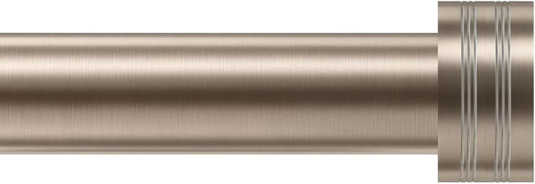 Satin Nickel Curtain Rod 18-45 inch, 1 inch Adjustable Heavy Duty Curtain Rods, Modern Drapery Rods with End Cap Finials, Window Treatment Rod for Home and Office