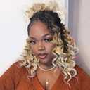 Toyotress Ocean Wave Crochet Hair - 12 Inch 8 Packs Ombre Honey Blonde Ocean Wave Braiding Hair, Beach Curl Deep Twist Water Wave Short Curly Synthetic Hair Extensions (12 Inch, OT27/613-8P)