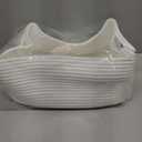 XUANGUO Woven Cotton Rope Storage Basket with Handles for Organizing Shelves Closet Small Cat Dog Pet Toy Baskets Box Bin Decorative Rectangle Baby Nursery basket Gift basket Empty(white) 