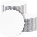 qiqee 12 Inch White Wave Cake Boards Round 15-Packs Circles Rounds Base Food-Grade Cardboard Wave Cake PlateThinner But Stronger