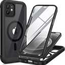 Miracase Magnetic for iPhone 12 mini Case, [360 Full-Body Protection & Complete Camera Guard], Drop & Scratch-Resistant, Shockproof, Stylish Clear iPhone Case, iPhone 12 mini Cover, Black