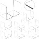 16 Pcs Book Ends Clear Acrylic Bookends for Shelves Heavy Duty Book End L Shaped Dividers Book Stopper for School Library Home Movies CDs File