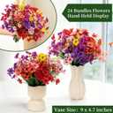 24 Bundles Artificial Flowers for Outdoors/Indoors, Fake Flowers Plants for Indoor Outside Garden Porch Window Box Home Wedding Farmhouse(8 Color)