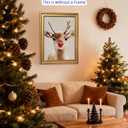 Red Nosed Reindeer Christmas Wall Art Rustic Christmas Farmhouse Mantle Wall Decor Holiday Canvas Art Poster for Living Room Home Decor Aesthetic 12x16inch Unframed