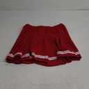 Women Pleated Skirt A-Line Short Mini Basic Skirt School Uniform Cheerleader Skirts Skater Skirt (Red White Strip)
