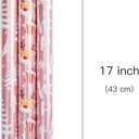 Burymento Christmas Wrapping Paper, Reversible Pink Christmas Tree, HO Santa Laughter, Snowflake, Reindeer, Design Gift Wrapping Paper Suitable for Holiday, Mini Roll (17 Inch X 120 Inch)