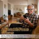 Flex Focal Adjustable Glasses Dial Vision Reading Glasses 0D to 350D Zoom Eyeglasses Men and Women Adjustable