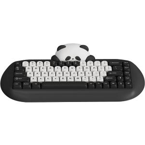YUNZII C68 Panda Wireless Mechanical Gaming Keyboard, 68 Keys Cute Layout with PBT Keycaps,RGB Backlit, Hot Swappable,Creamy Switches,BT5.0/2.4G/Wired for Win/Mac(Black,Panda Switch)