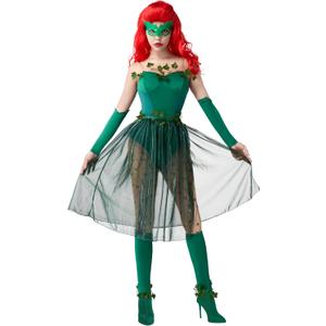 Spooktacular Creations 9 Pcs Green Ivy Costume, Womens Halloween Costumes 2025 with Wig for Cosplay Parties Comic Con (Green, L)