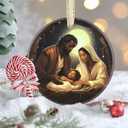 Nativity Christmas Ornament, 3.5 Inch Ceramic, Christian Gift, Christmas Tree Decor