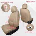 FREESOO Front Car Seat Covers - Luxury Breathable Waterproof Faux Leather Car Seat Cushion Protector with Lumbar Support, Universal Fit for Most 5 Seats Vehicles, Sedans, Hatchbacks, and Trucks, Beige