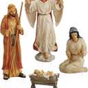 Holy Family Nativity Scene Outdoor Metal 4-Piece Set Includes Baby Jesus, Joseph, Mary & Angel. Large 45" Figures, Durable Anti-Rust, Flat All Metal with Sturdy 3-Prong Stakes