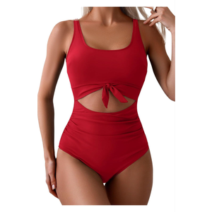 Eomenie Women's One Piece Swimsuit Tummy Control Slimming Bathing Suit Cutout Tie Knot Swimwear, Size (S).