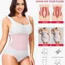 Nebility Womens' Waist Trainer Seamless Round Neck Tummy Control Shapewear Bodysuit (White, M)