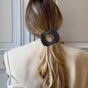 2 x 6 PCS French Flat Hair Clips for Women 2 Styles Large Matte Flat Claw Clips Strong Hold No-Slip Duckbill Hair Barrettes for Lying Down, Driving,Yoga(Brown)