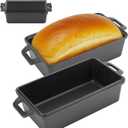 9×5 Inch Cast Iron Loaf Pan with Lid | Bread Baking Pan | Even Heat Distribution for Homemade Bread, Cake, and Meatloaf | 2 Piece Set