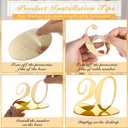 Blulu Table Numbers Wedding Acrylic Table Numbers for Wedding Reception Stands with Holder Base Elegant Mirror for Party Event Catering(Gold)