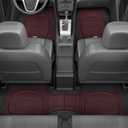 Motor Trend FlexTough Floor Mats for Cars, Burgundy Deep Dish All-Weather Car Mats, Waterproof Trim-To Fit Automotive Cars Trucks SUV, Universal Liner Accessories