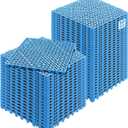 VEVOR Interlocking Tile 50PCS Blue, Drainage Tiles 12" x 12" Splicing, Soft PVC Interlocking Drainage Floor Tiles, Non-Slip Drainage Holes for Restroom, Bathroom, Kitchen, Pool, Wet Areas