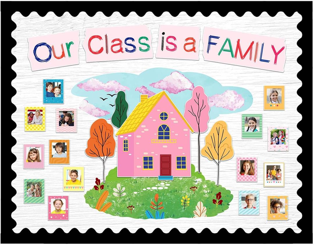 Mooliwe 73 Pcs Our Class Is a Family Bulletin Board Set, 15.8"L x 13.4"W