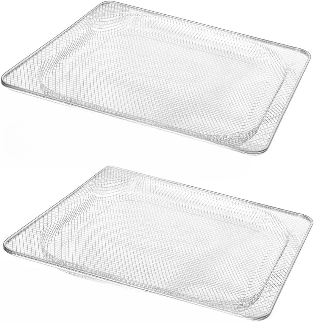 Stainless Steel Air Fryer Basket Compatible with Ninja Foodi SP100, FT102, SP102, SP101, SP101C 8-in-1 Digital Air Fry Oven (2 Pack)