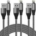 iPhone Charger Lightning Cable (3 Pack 10 Foot), [MFi Certified] 10 Feet Nylon Braided, Compatible with iPhone 14/13/12/11/Pro/X/Xs Max/XR/8 Plus /7 Plus/6/ iPad