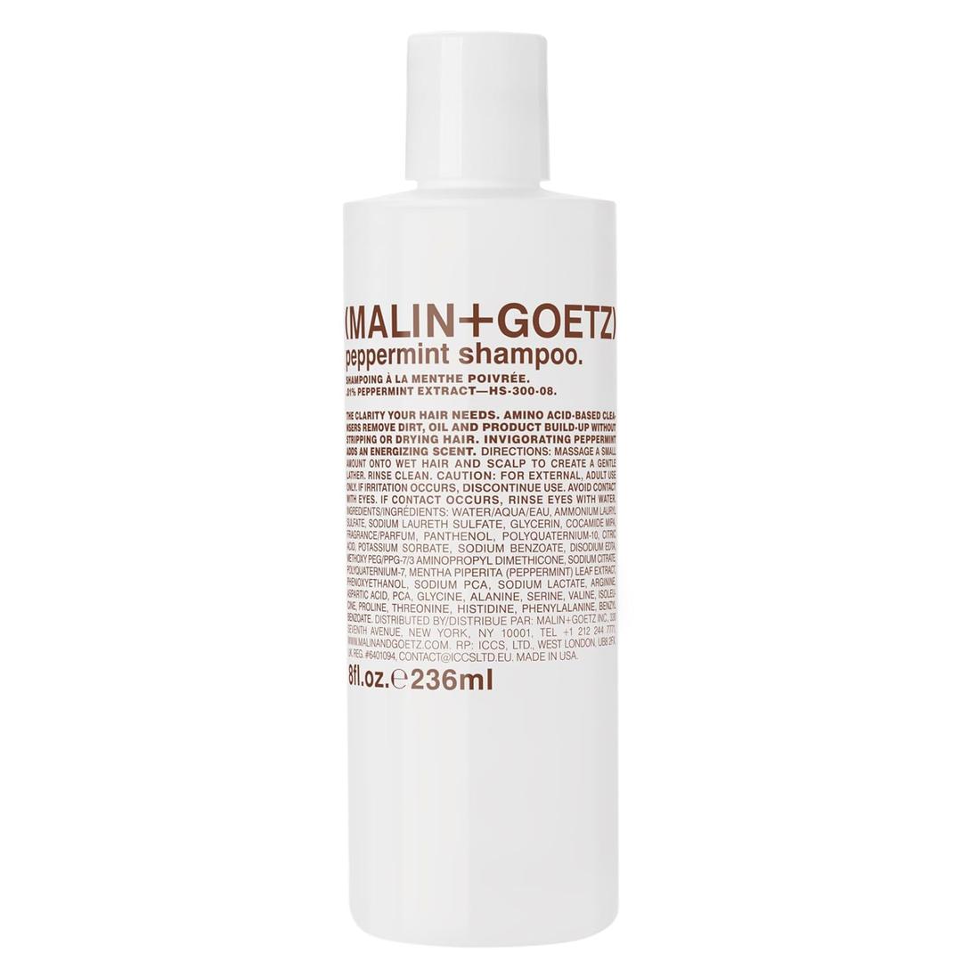 MALIN+GOETZ Shampoo | Hydrating Basil or Clarifying Peppermint Formula | Daily Cleanser with Amino Acids | For All Hair Types | Vegan, Sulfate-Free & Unisex (8 Fl Oz (Pack of 1))