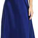 Lovasy Women Satin Nightgown Sexy Lingerie Long Slip Dress V Neck Sleepwear Nightdress S-XXL (Blue, L)