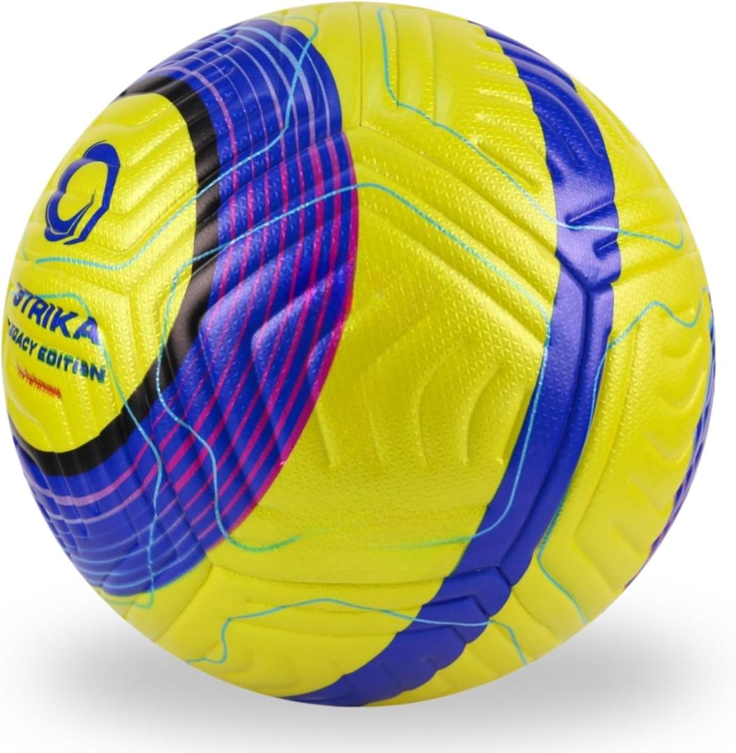 STRIKA Soccer Ball Match-Level Performance, Seamless Hybrid Bonded (No-Stitch), True Flight Control, All-Weather Durability Size 5 & 4 Training & Game Ball