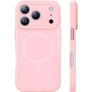 TAURI for iPhone 17 Pro Max Case, Compatible with MagSafe, (Full Camera Protection) Camera Control Cover Solid-Color Matte Magnetic 17 Pro Max Phone Case, Pink