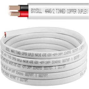 6 Gauge Duplex Marine Wire Tinned Copper Electrical Cable Waterproof OFC Oxygen Free Copper Wire Red & Black Electrical Cable for Boat, RV, Camper, Trailer, Solar Outdoors (20FT)