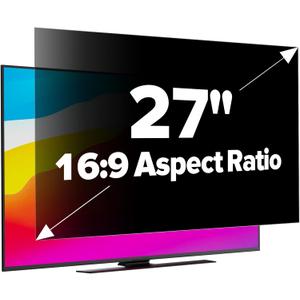 [2-Pack HD Computer Privacy Screen 27 inch, Upgraded Monitor Privacy Screen for 16:9 Widescreen Removable Anti Glare Computer Screen Cover and Blue Light UV-Blocking Screen Privacy Filter