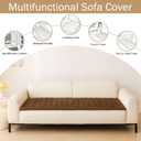 hyha Couch Covers for Dogs Washable, Non Slip Plush Dog Sofa Protectors, Fuzzy Pet Couch Covers for 3 Cushion Sofa Pet Friendly (Brown, 27.6" x 70.9")